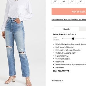 Slvrlake London Jeans in Alabama Shakes sz 30